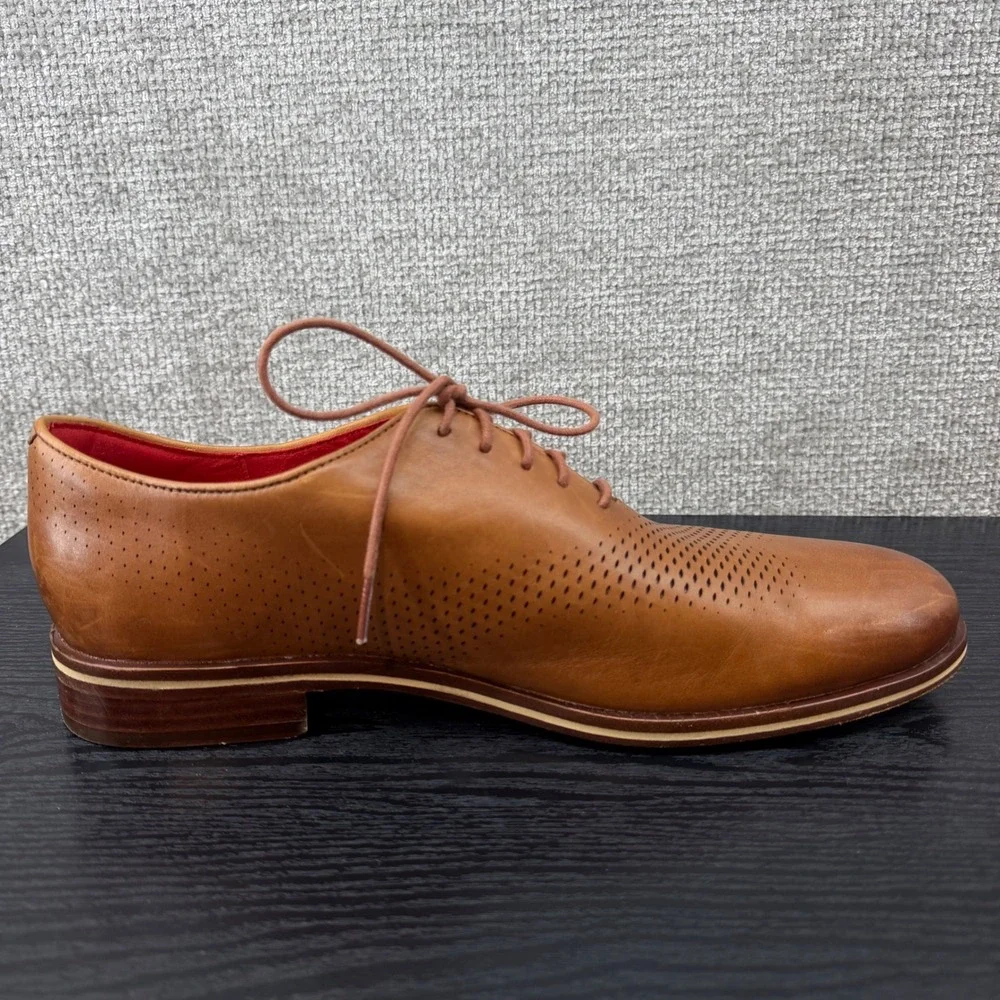 Cole Haan Men's 10.5 Tan Washington Grand Laser Wingtip Oxfords